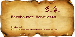 Bernhauser Henrietta névjegykártya
