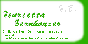henrietta bernhauser business card